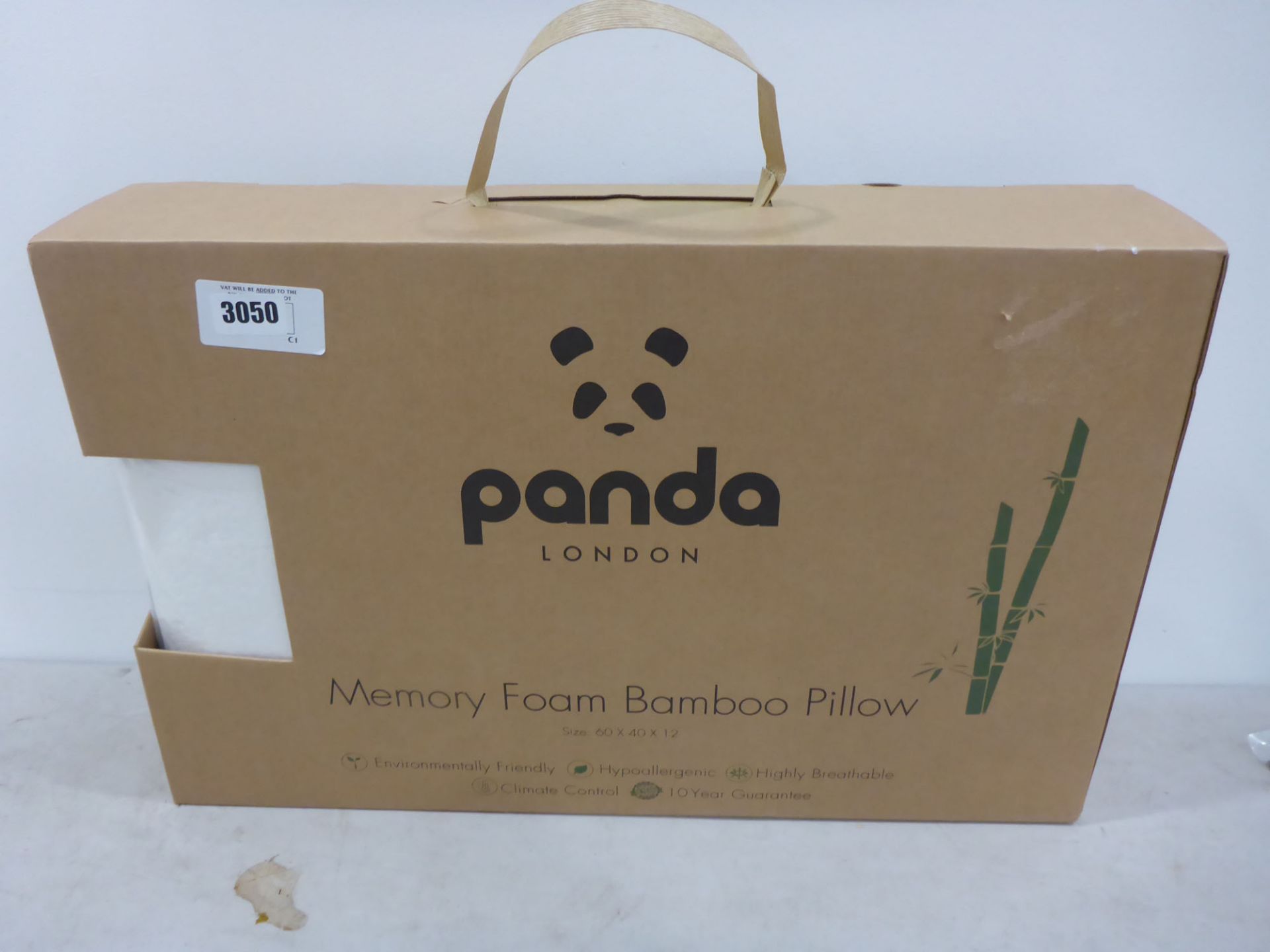 Boxed panda memory foam bamboo pillow