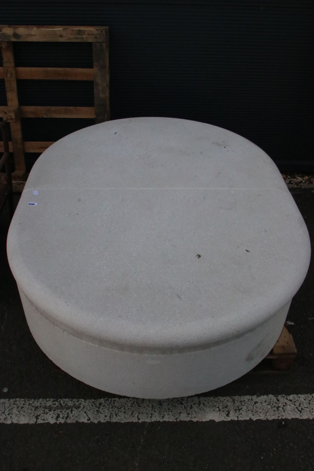 Large stone oval garden seat/low table