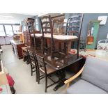 5372 Ercol refectory table with 6 matching ladder back chairs