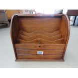 Oak rolled top letter bureau with key