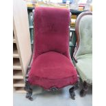 Red fabric bedroom chair