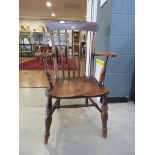 Single pine spindle-backed kitchen chair