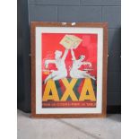 Framed poster entitled ''AXA''