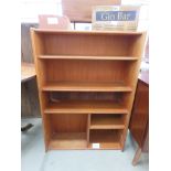 Teak multi shelf bookcase