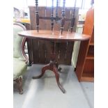 Single tripod base mahogany table with circular top