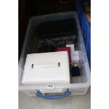 Box of assorted jewellery boxes containing costume jewellery