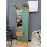 1930's hallway stand with green studded back