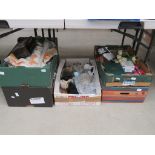 5 boxes of assorted household items inc. artificial flowers, jugs, jewellery stands, Bohemian