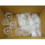 Box of cut glass drinking glasses *