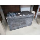 Black painted lidded box