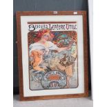 Framed and glazed poster entitled ''Biscuits Lefevre Utile''