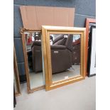 Victorian style framed mirror and one other mirror
