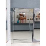 Rectangular mirror with mirrored frame