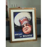 Framed poster ''Remplacer le Beurre''