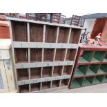 Green stained teak garage multi drawer storage unit