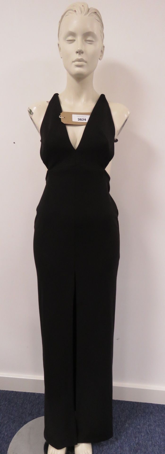 Solace London ladies front slit dress in black size 6