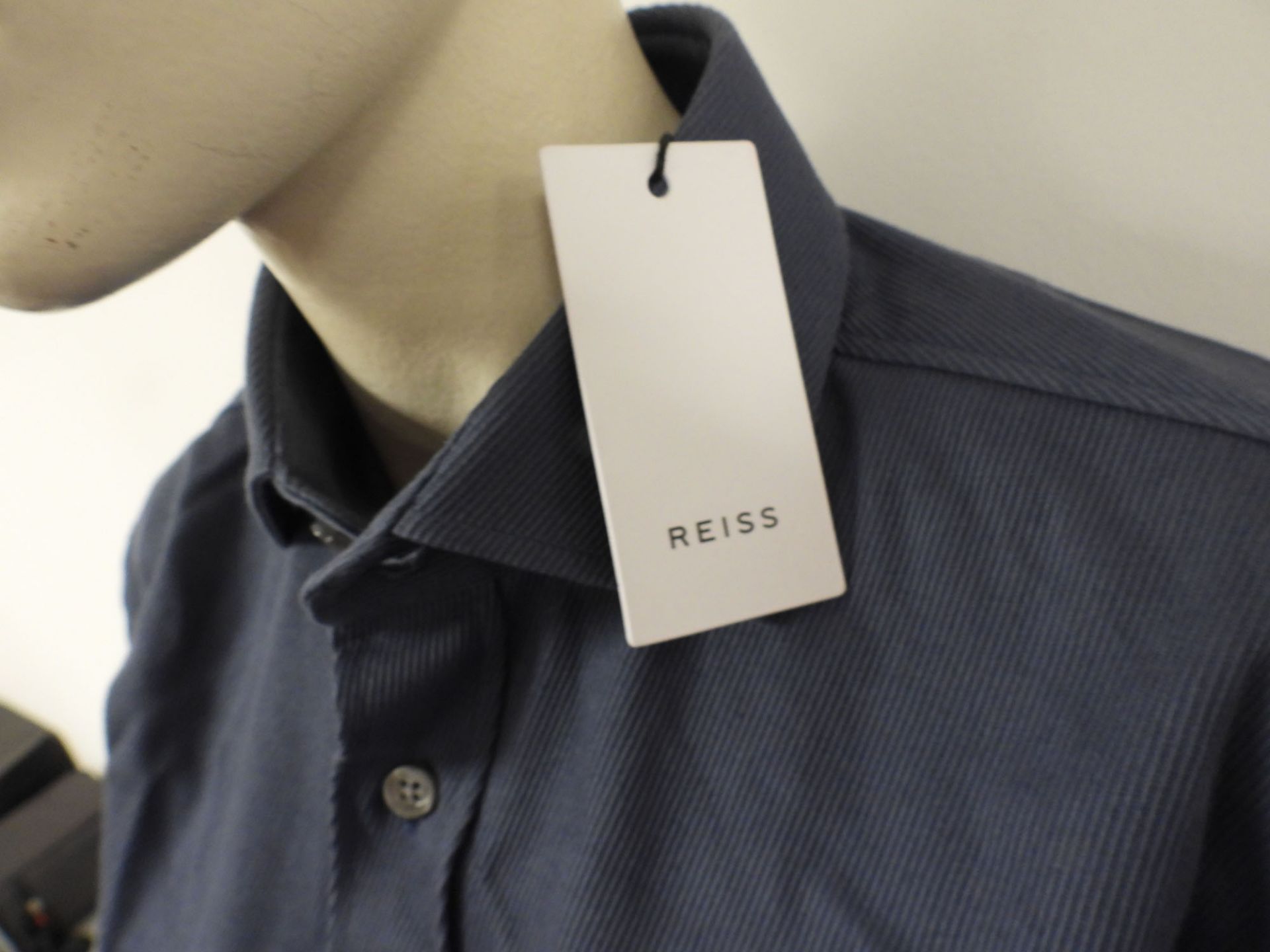 Reiss heavy twill overshirt in air force blue, size medium - Image 2 of 2