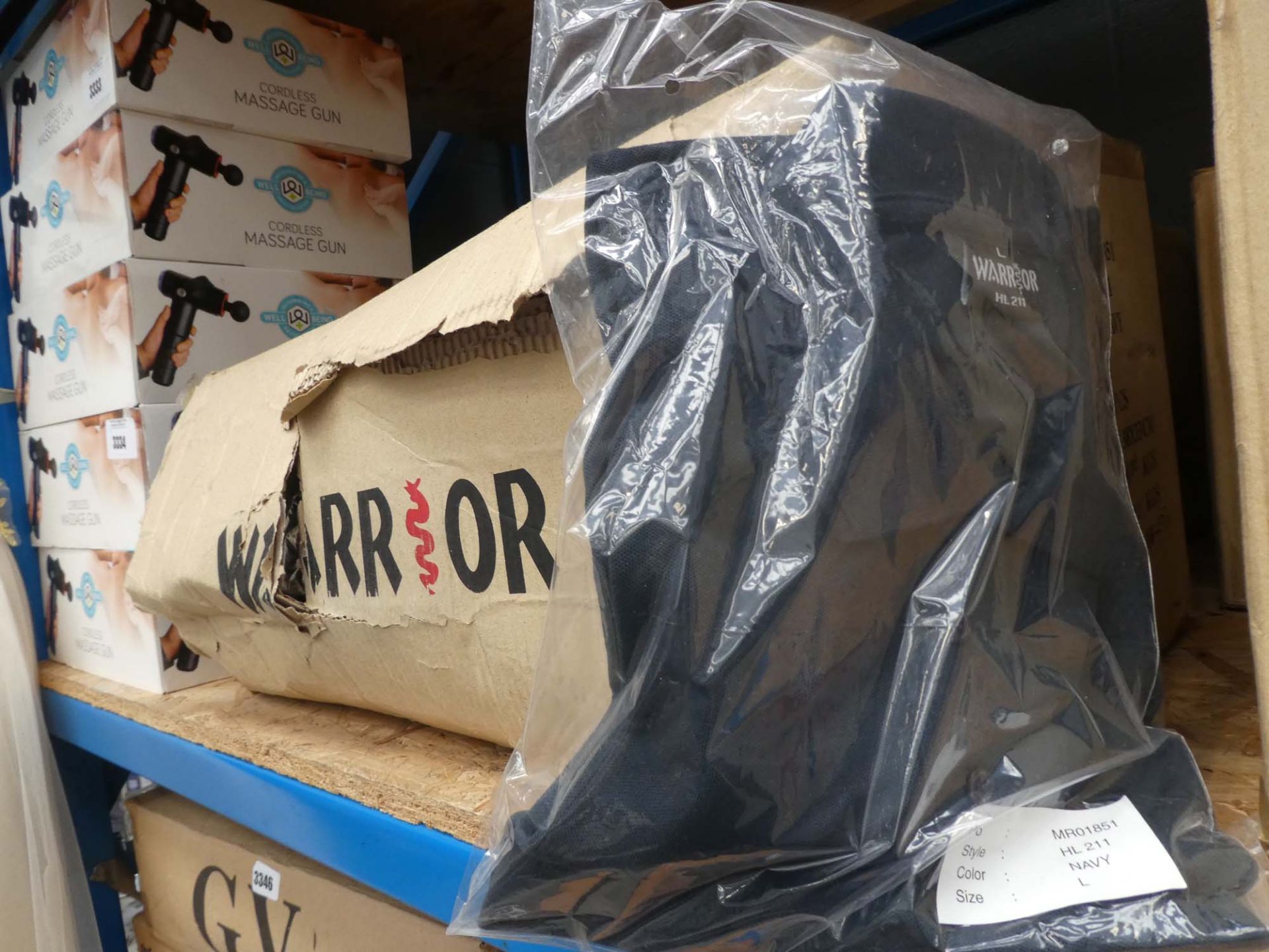 2 boxes of warrior polo tops in blue and navy size L