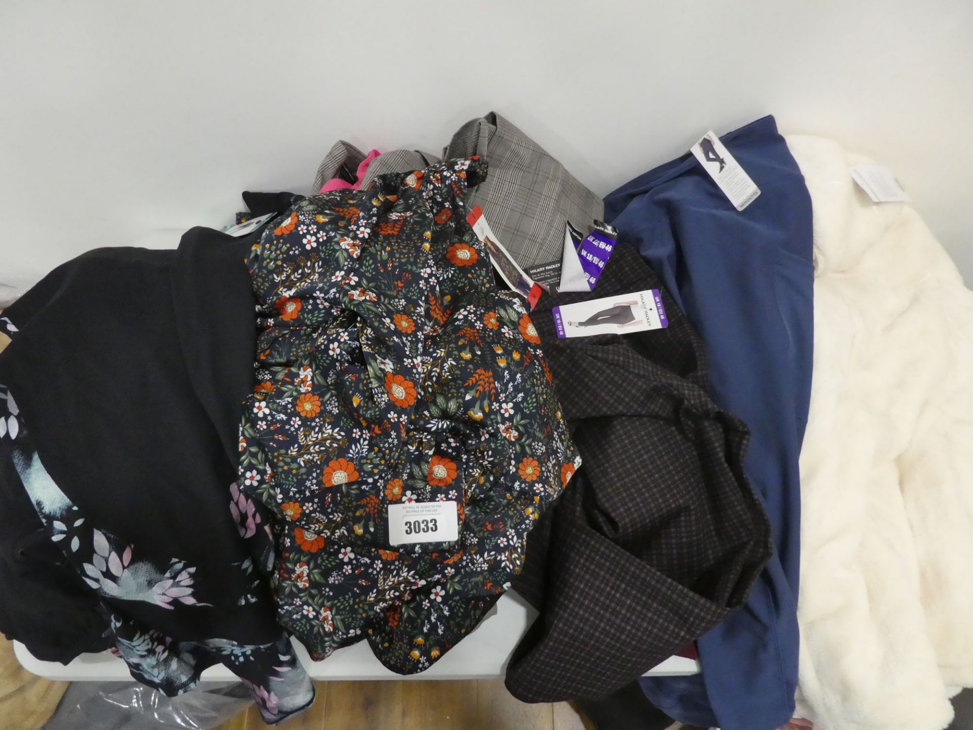 Selection of ladies clothing, all tagged including Hilary Radley trousers, Jach's Girlfriend top, 32