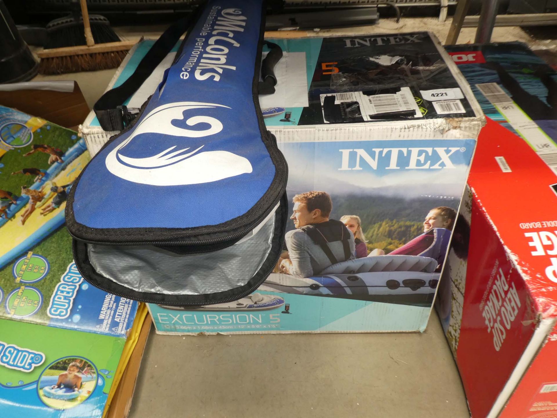 Intex inflatable canoe with bagged paddles