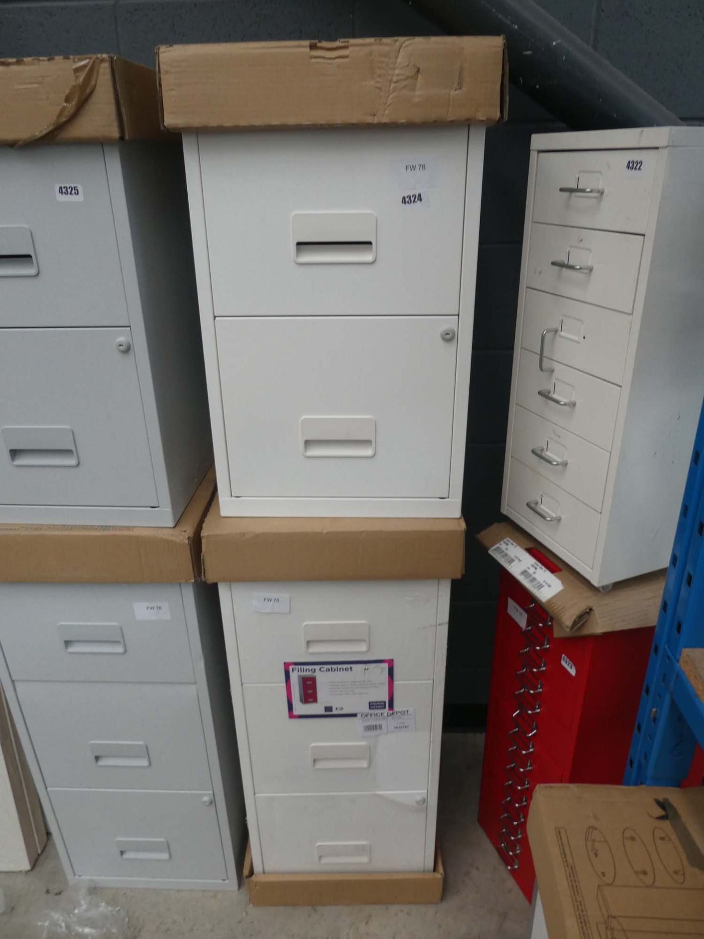 White 2 drawer filing cabinet and white 3 drawer filing cabinet
