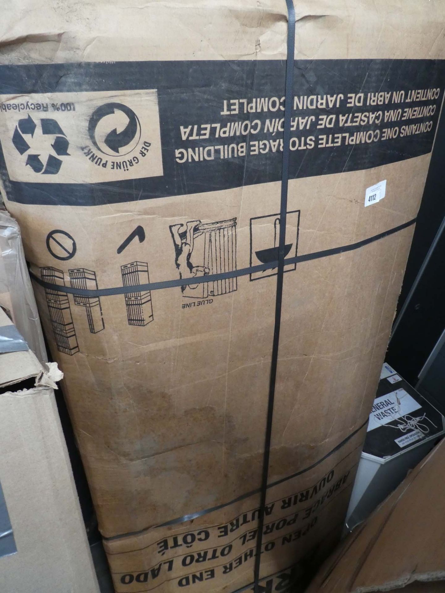 Box of metal shed parts