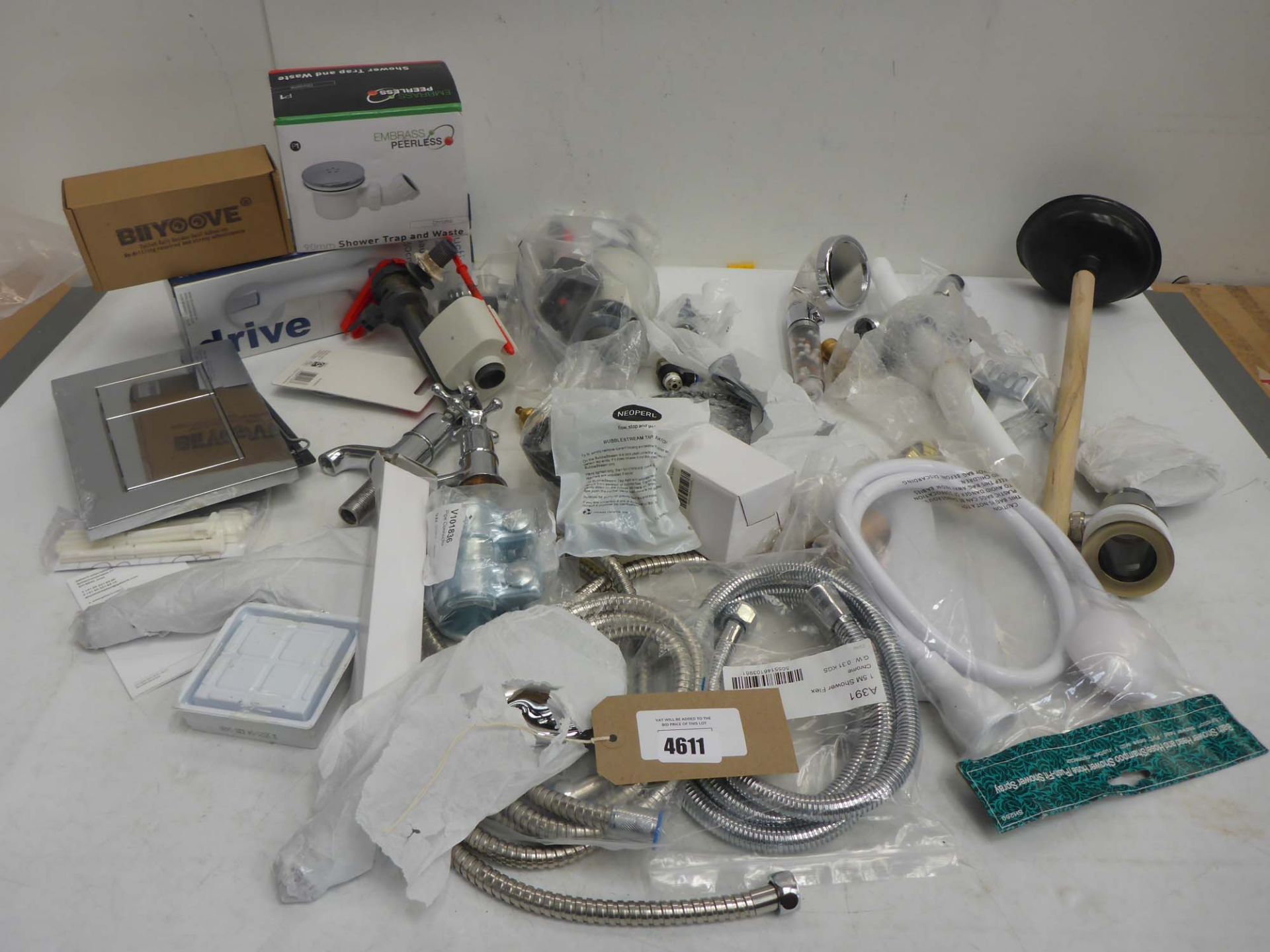 Plumbing accessories including shower heads, hoses, tap aerators, trap & waste, valves, taps etc