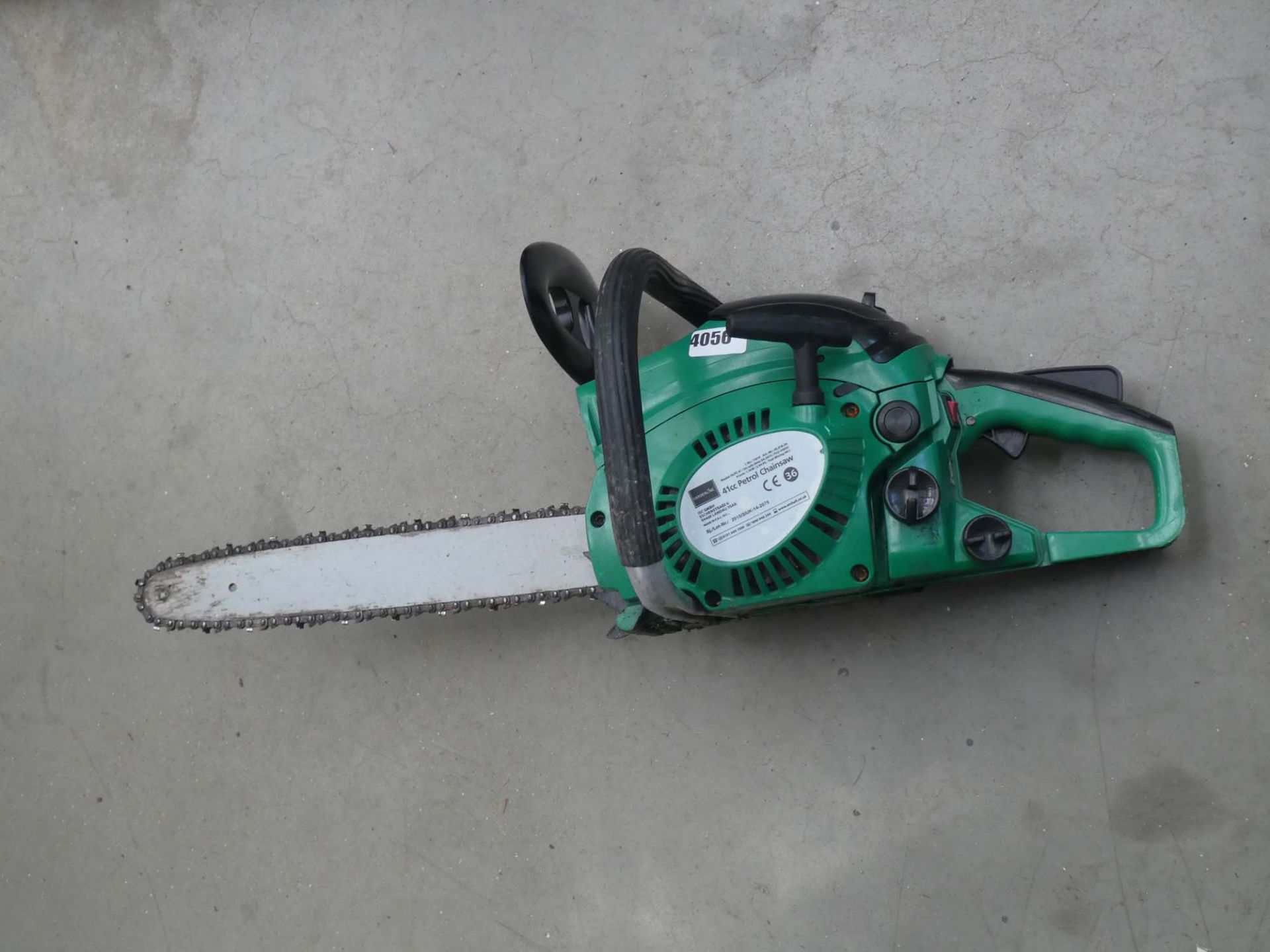 Green Gardenline petrol powered chainsaw