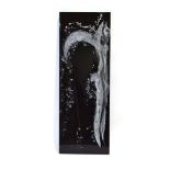 Contemporary, Abstract silver splashes on a black ground, indistinctly signed, enamels on alupanel,