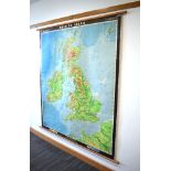 A Haack-Habenicht school wall map depicting the British Isles, 1:750000,