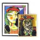 After Pablo Picasso (1881-1973), 'Femme au Beret Rouge', coloured reproduction, 78 x 60 cm,