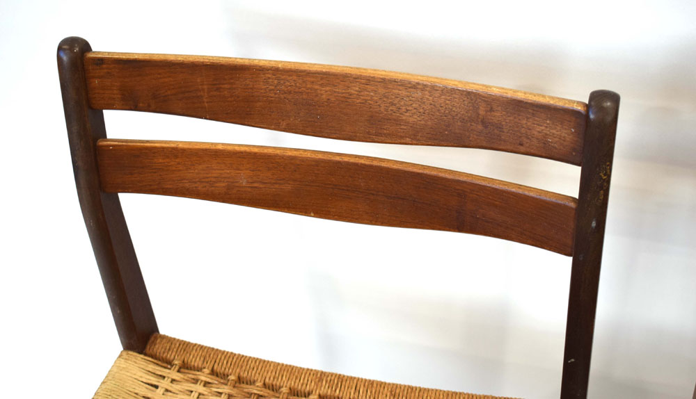 Arne Hovmand Olsen for Mogens Kold, a set of four teak and seagrass dining chairs, - Image 6 of 14