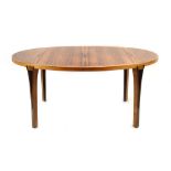 Sven Ellekaer for Heltborg, a 1960's rosewood and crossbanded oval extending dining table,