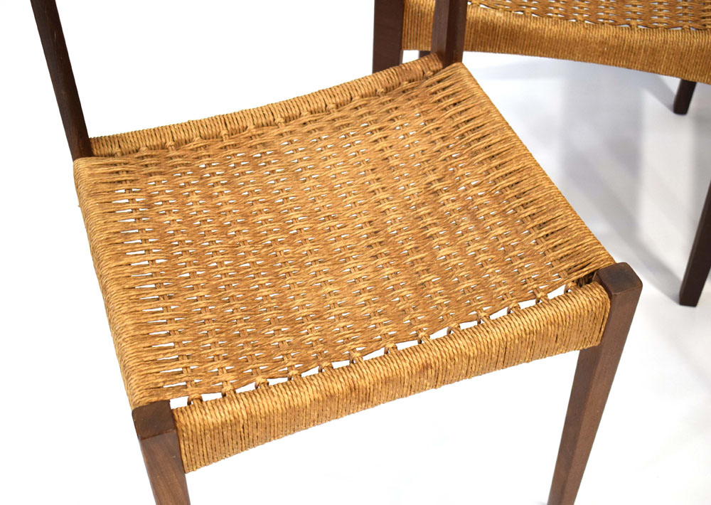 Arne Hovmand Olsen for Mogens Kold, a set of four teak and seagrass dining chairs, - Image 2 of 14