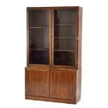 A late 1960's Danish rosewood and crossbanded bookcase cabinet or vitrine,