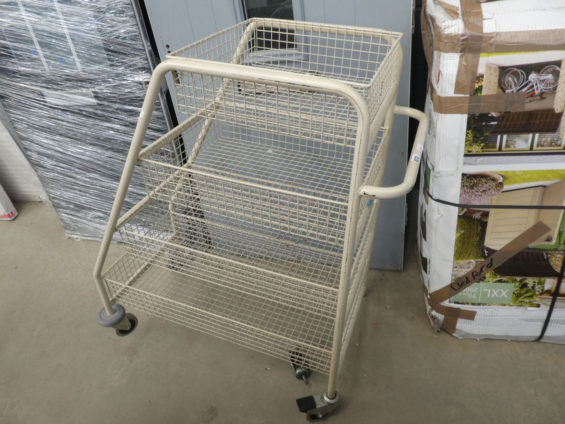 Sidhil 4 shelf wire mobile trolley