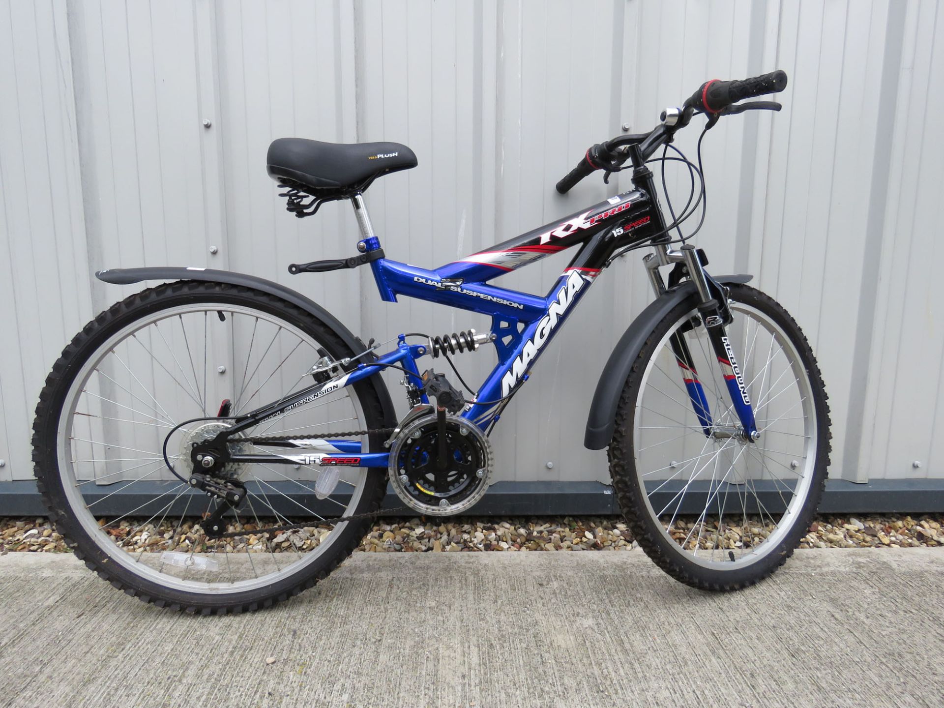 Magna mountain bike in blue and black full suspension