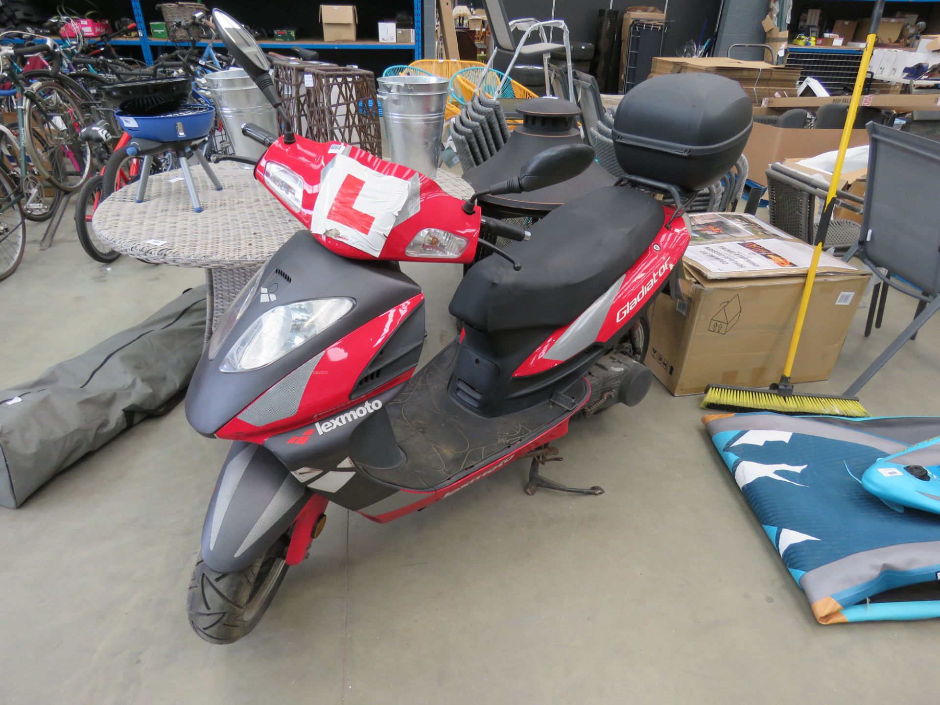 KX61 EBM Lexmoto Gladiator step through scooter in red and grey MOT: None