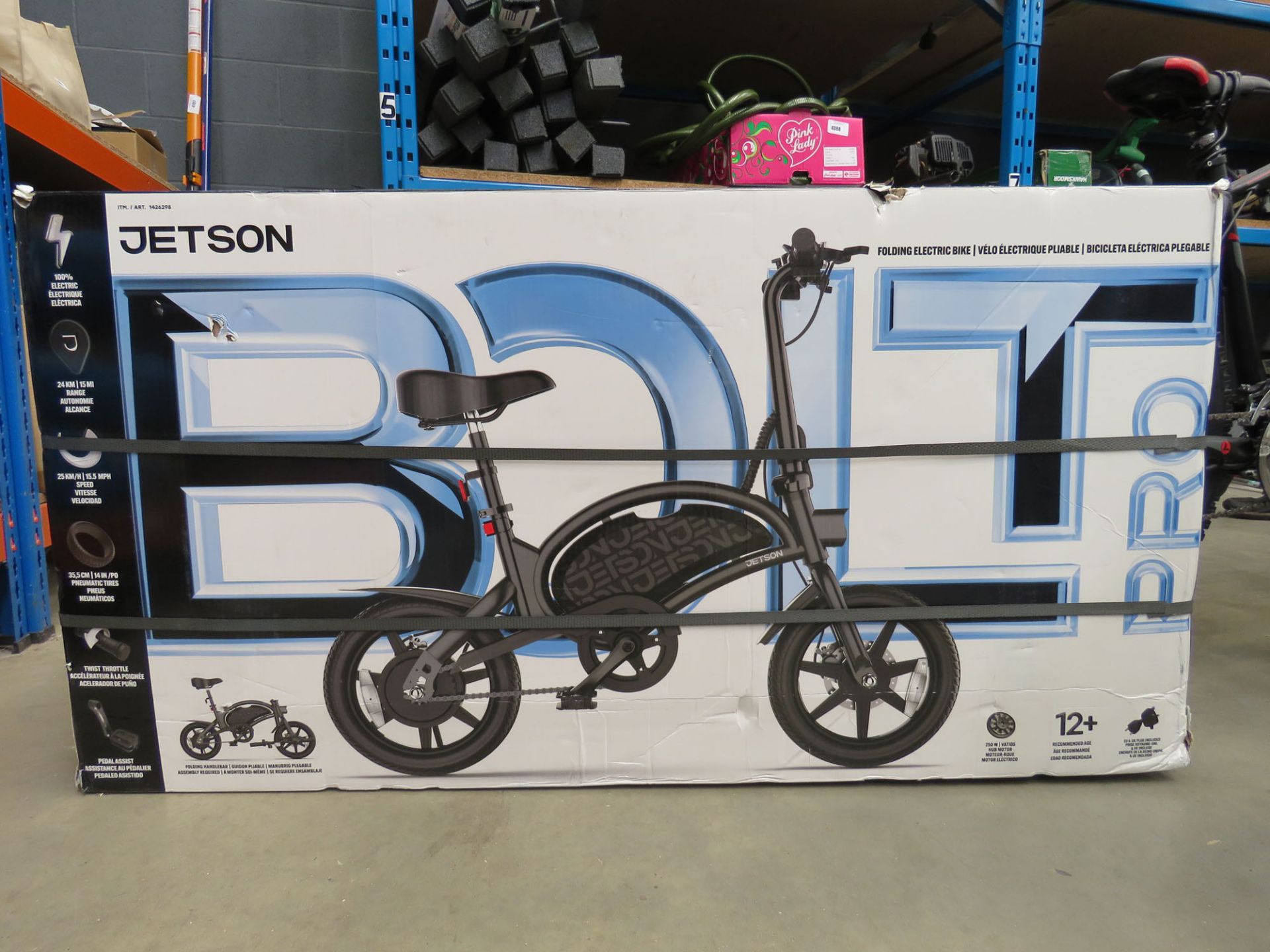 Boxed Jetson bolt pro electric bike with charger