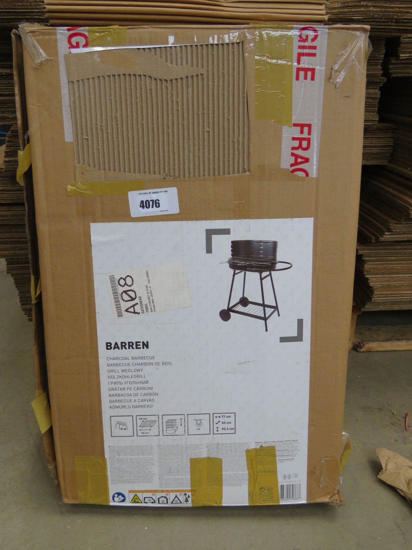 Barren charcoal BBQ boxed