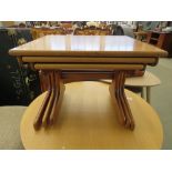 Teak nest of three tables