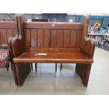 2-seater pine church pew