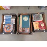 6 boxes containing gardening, golf and antique ref. books plus books of poetry and verse