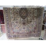 (7) 3 x 2m floral Indian carpet with ivory background