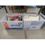 2 boxes containing vinyl records incl. Elvis, The Beatles, Police