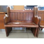 2-seater pine church pew