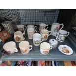 Cage of commemorative mugs