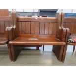 2-seater pine church pew