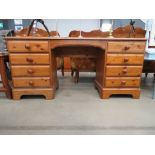 Pine dressing table with drawers to the side