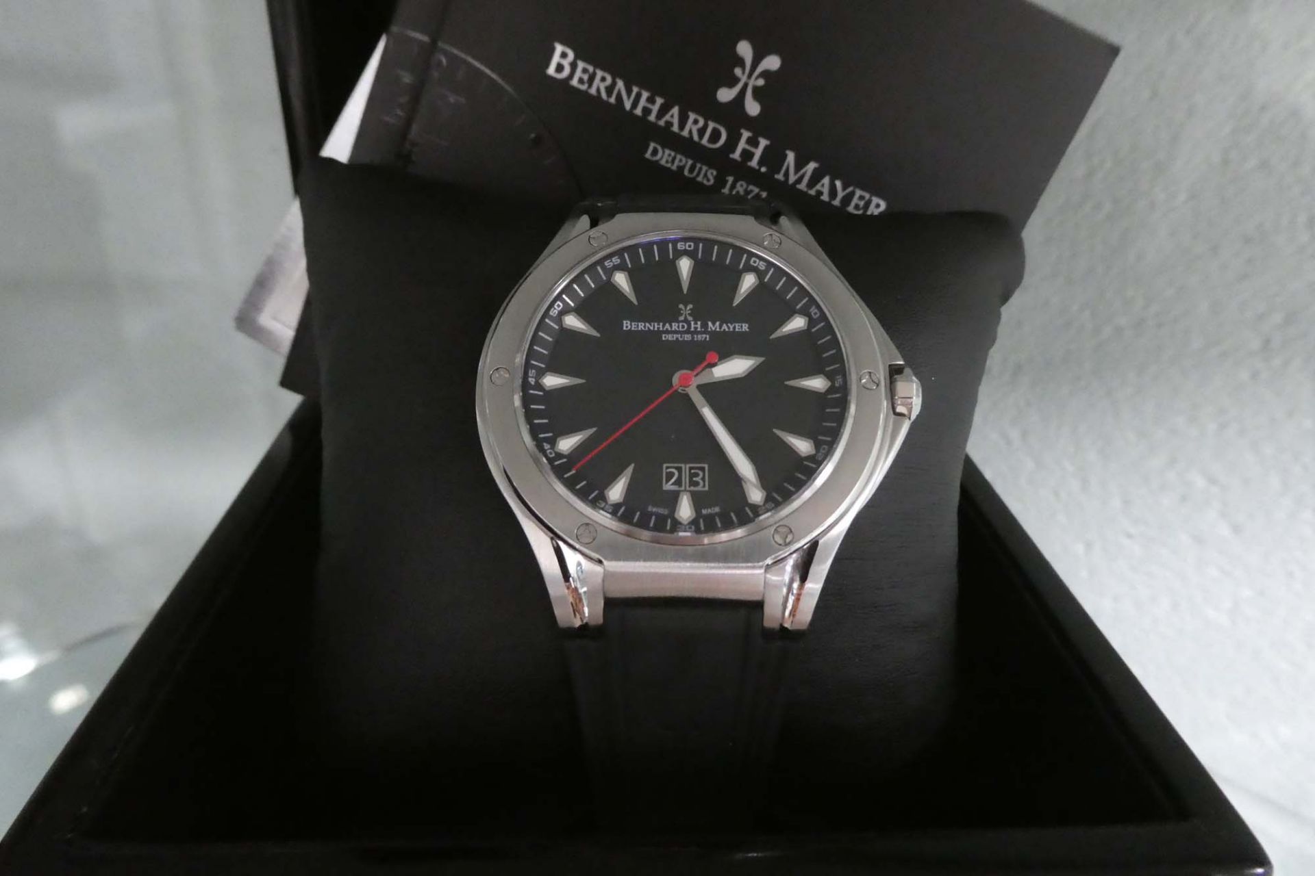 Bernhard H. Meyer watch with box, manual and case - Image 2 of 2